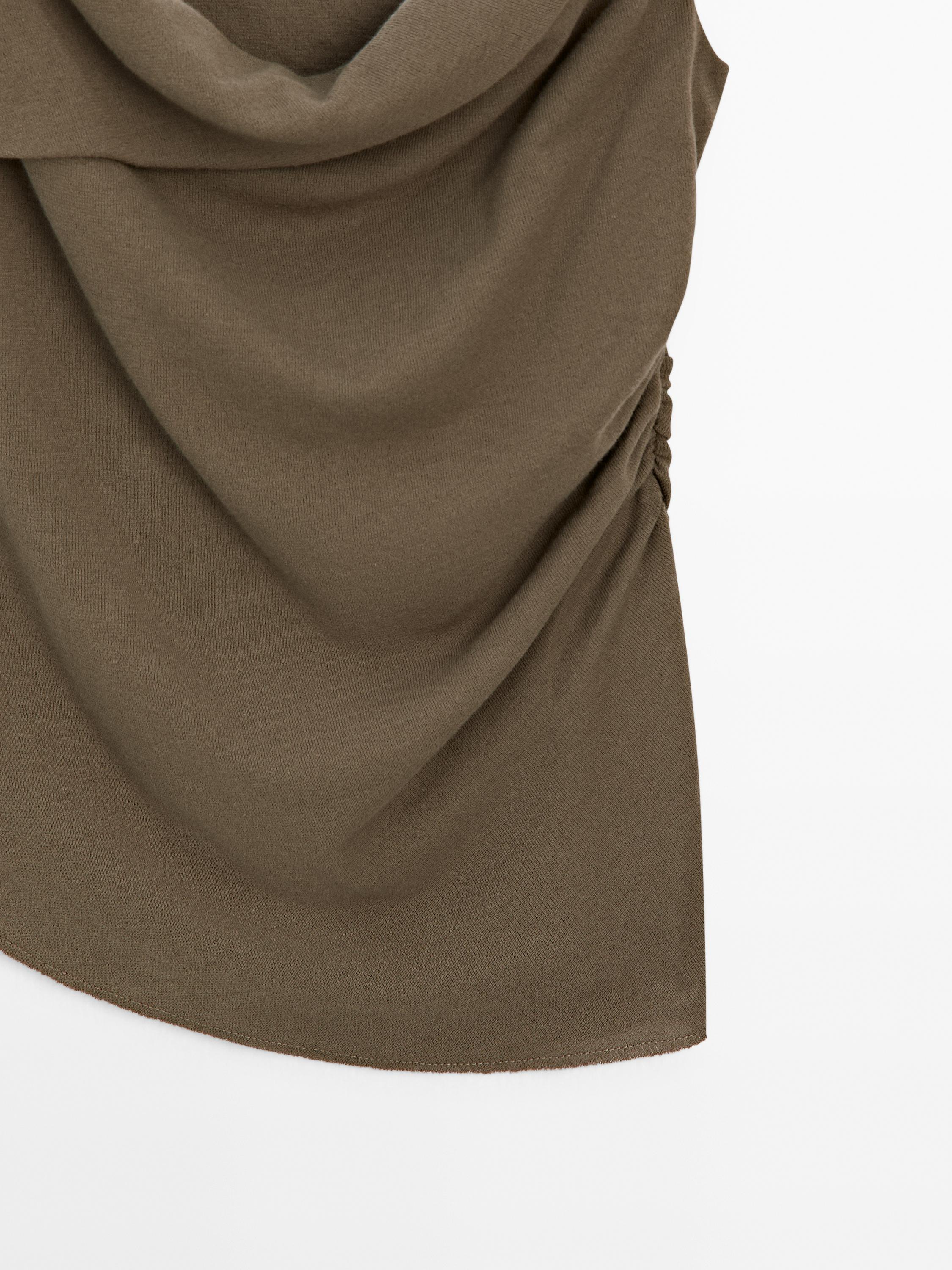 100% cotton top with asymmetric neckline